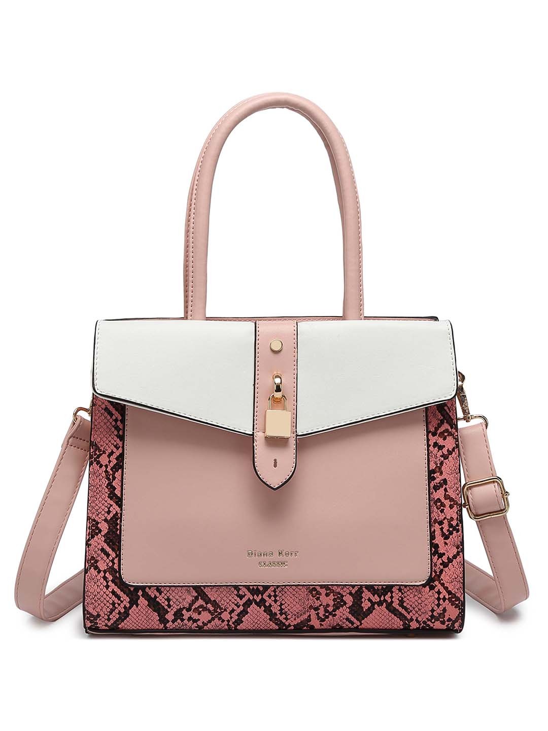 

Diana Korr Colourblocked Structured Handheld Bag, Pink