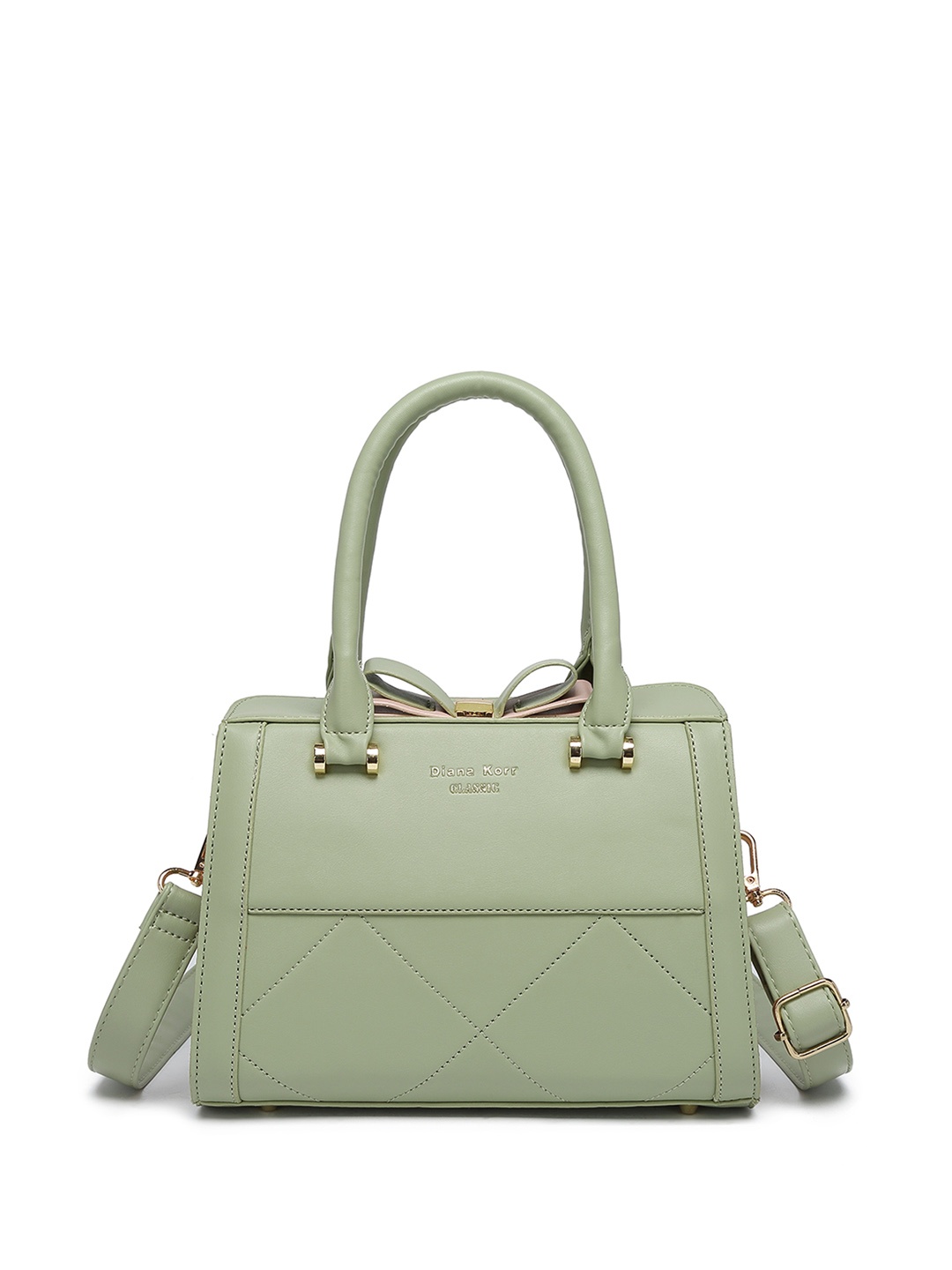 

Diana Korr Colourblocked PU Structured Handheld Bag, Green