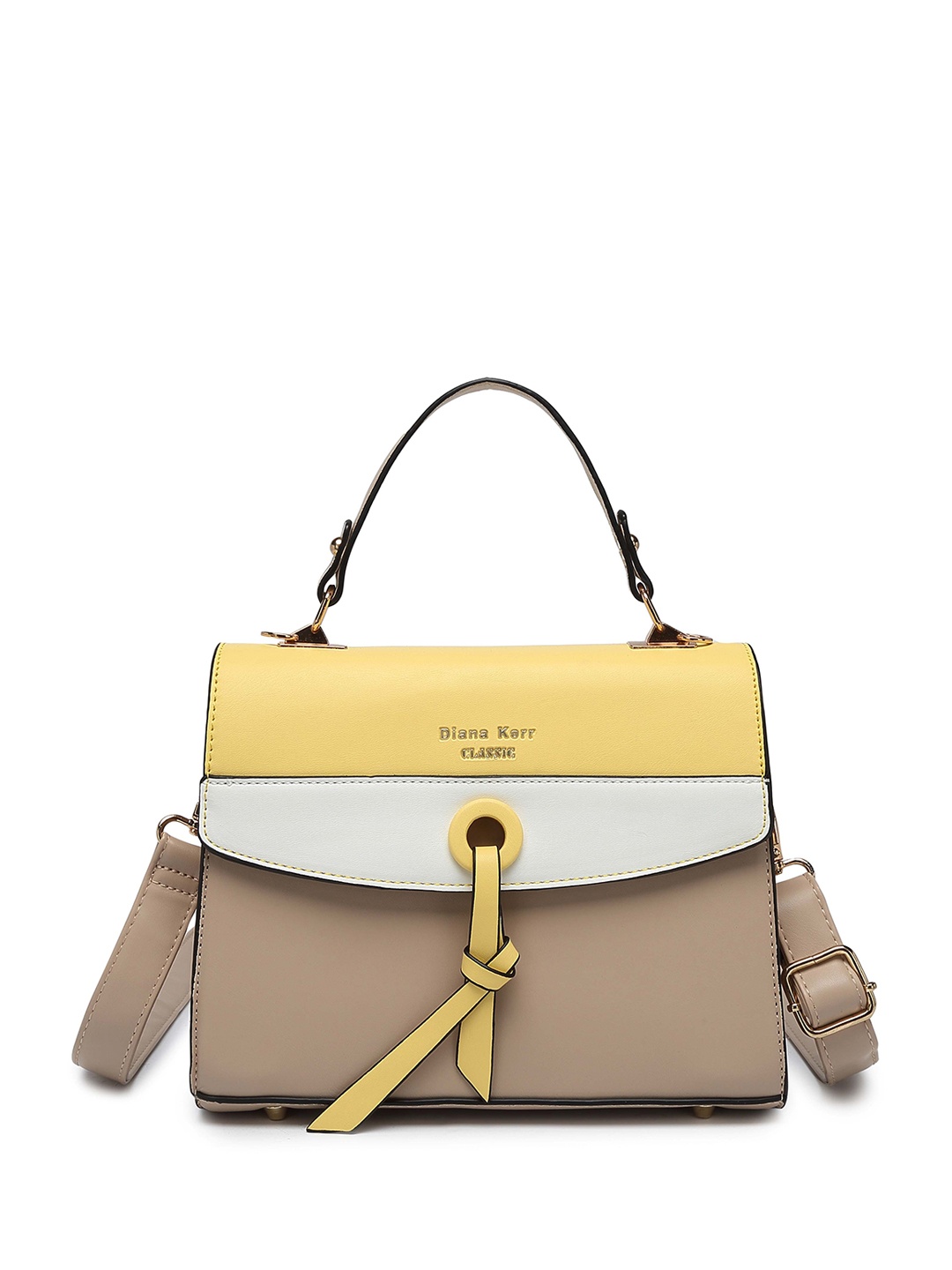 

Diana Korr Colourblocked Structured Sling Bag, Yellow