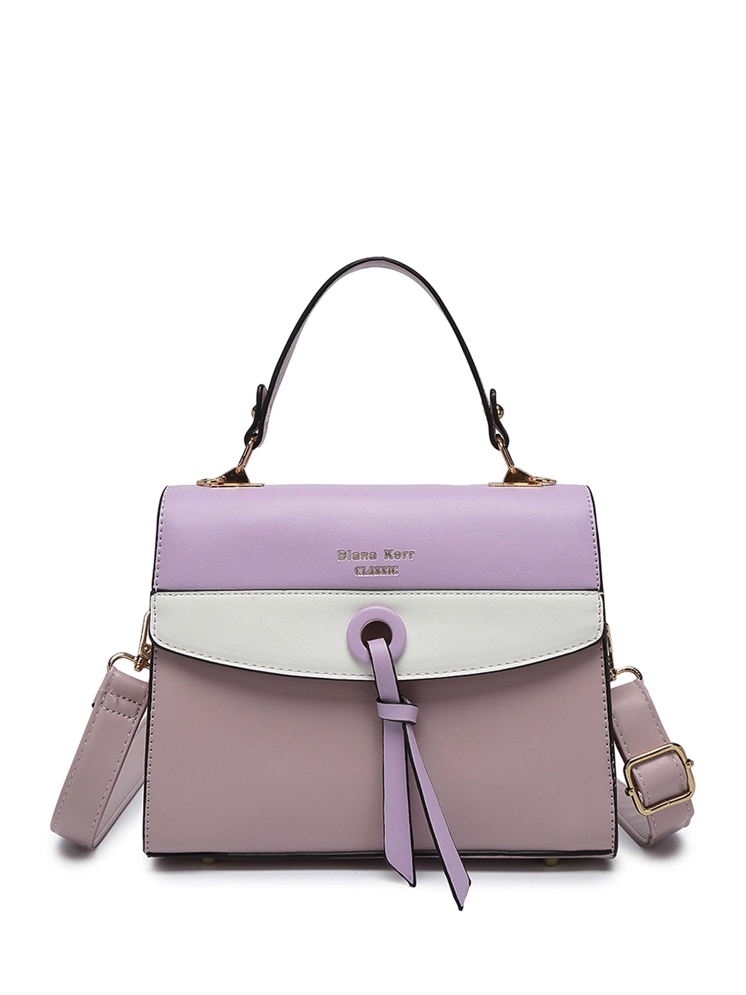 

Diana Korr Colourblocked PU Structured Satchel, Purple