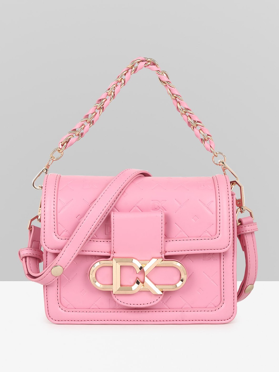 

Diana Korr PU Oversized Bucket Handheld Bag with Fringed, Pink