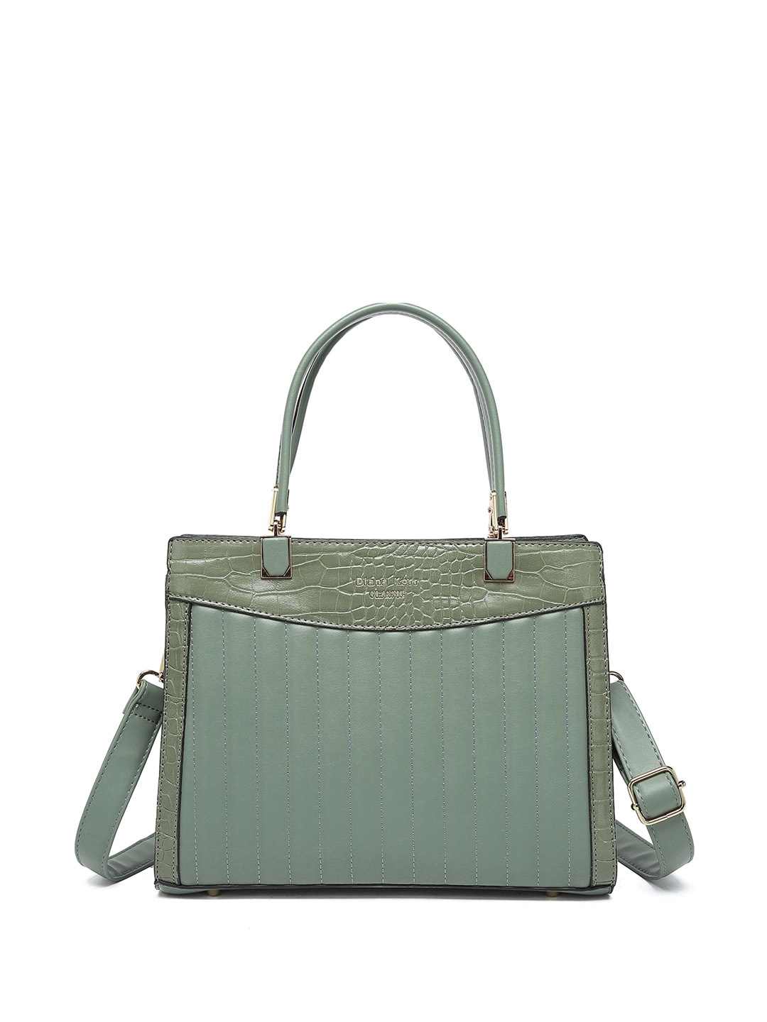 

Diana Korr Textured Quilted Structured Handheld Bag, Green