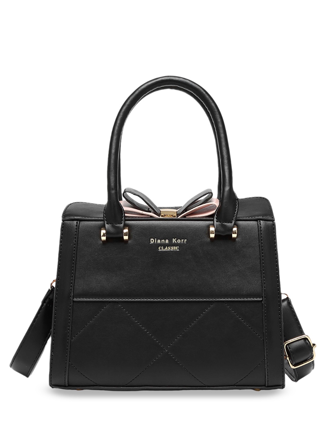 

Diana Korr Quilted Structured Handheld Bag, Black
