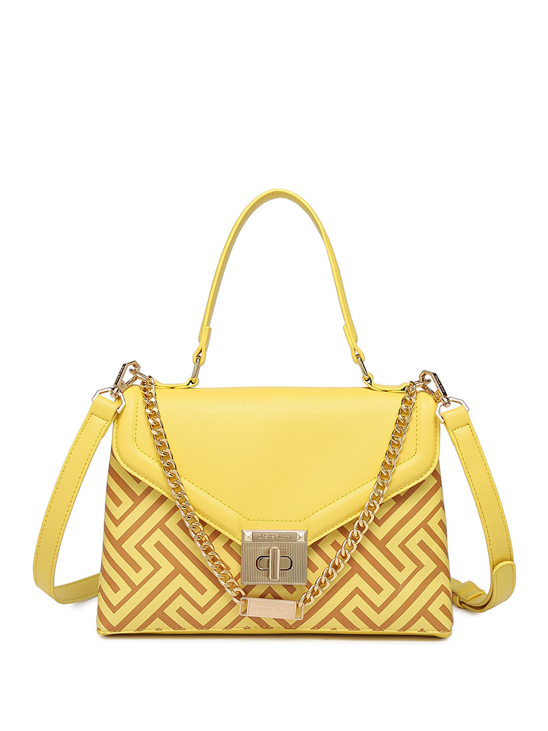 

Diana Korr PU Structured Handheld Bag with Quilted, Yellow