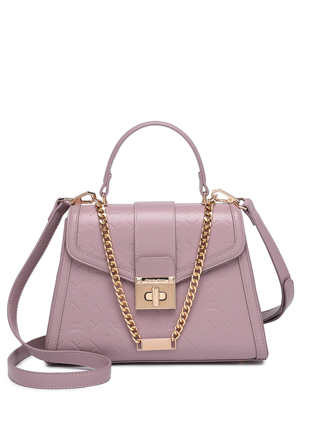 

Diana Korr Geometric PU Structured Handheld Bag, Purple