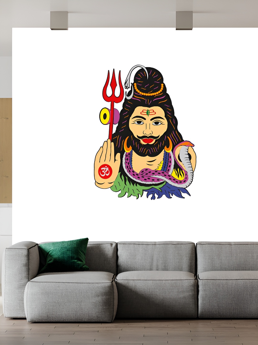 

Wallpics Nude & Black Lord Shiva Printed Water Resistant Wall Sticker