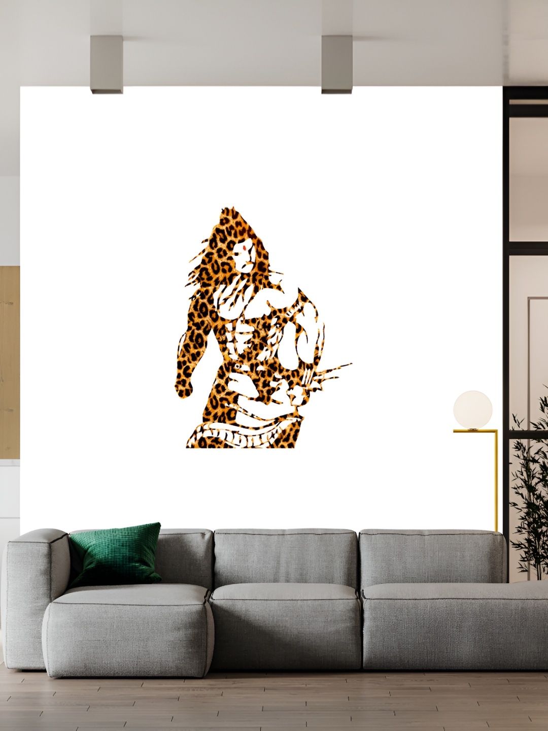 

Wallpics Yellow & Brown Lord Shiva Printed Water Resistant Wall Sticker