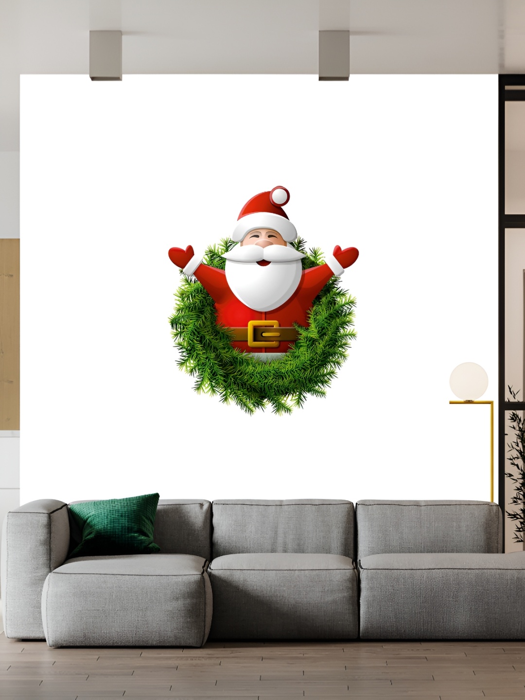 

Wallpics Red & Green Printed Wall Sticker, White