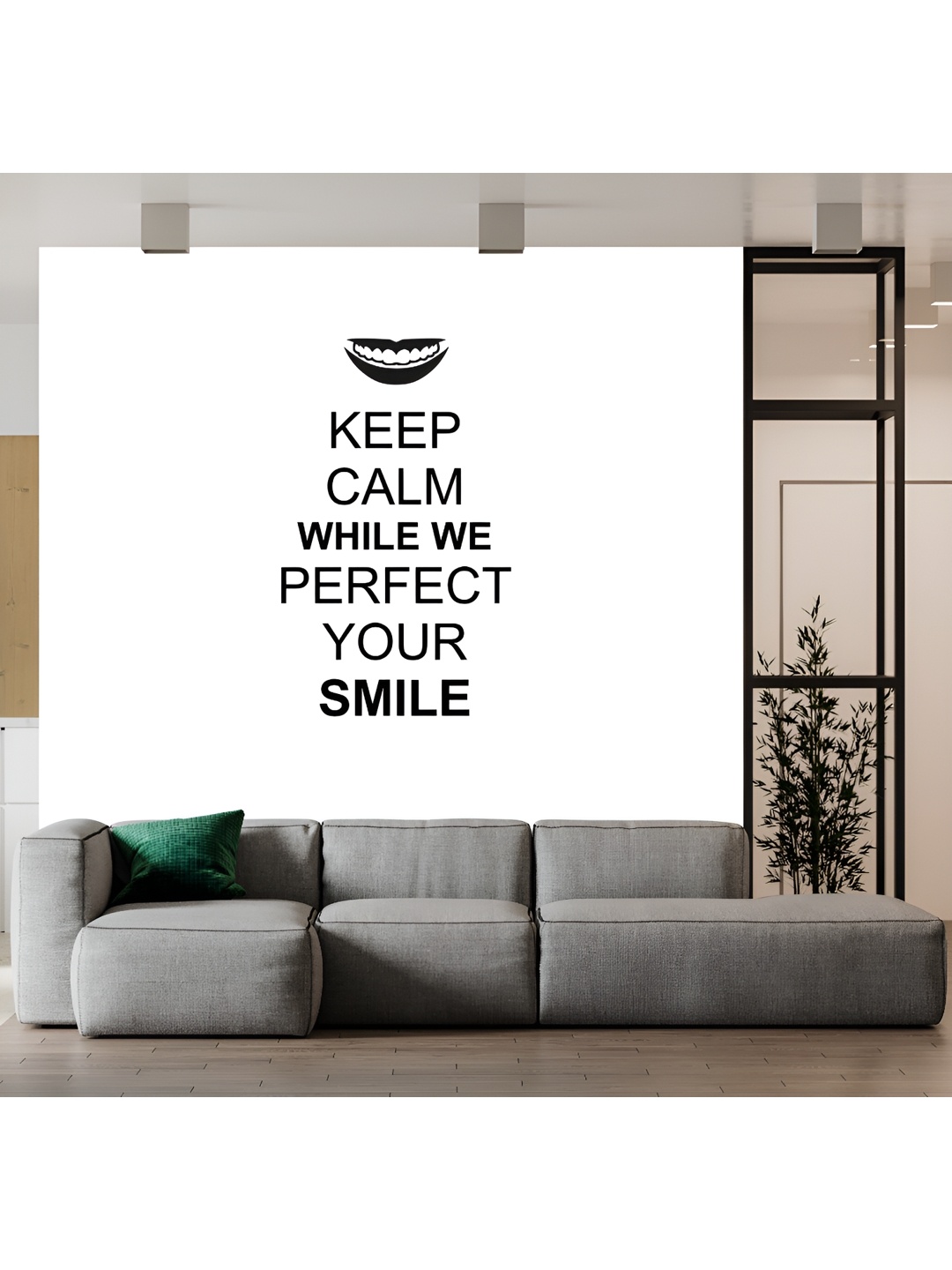 

Wallpics White & Black Abstract Printed Waterproof Wall Sticker