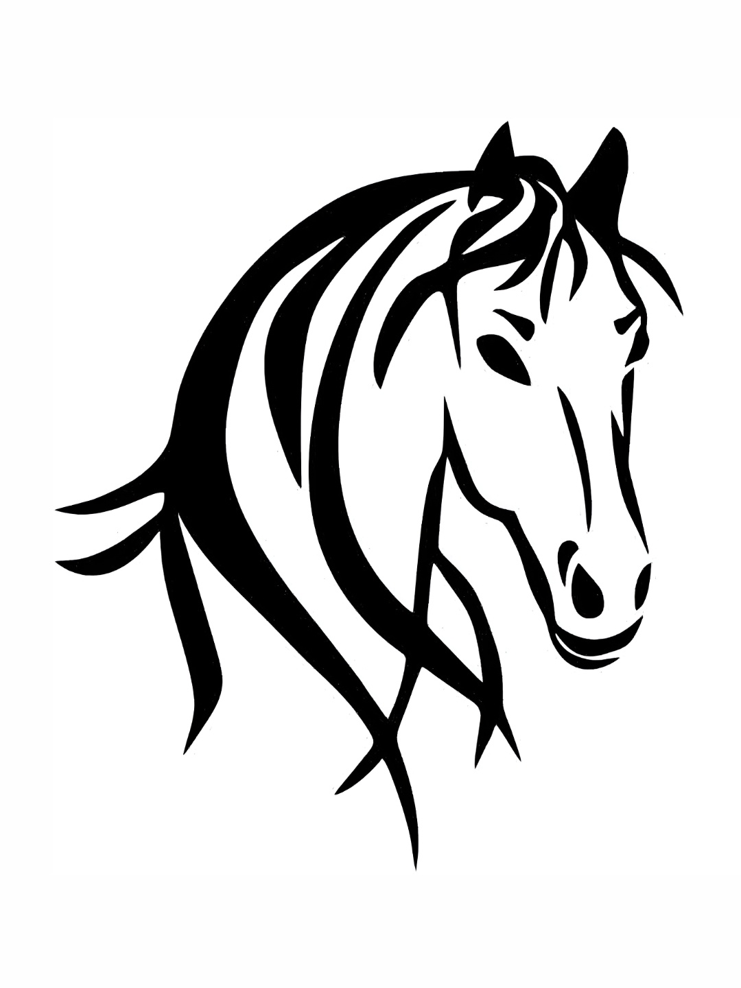 

Wallpics White & Black Horse Printed Waterproof Wall Sticker