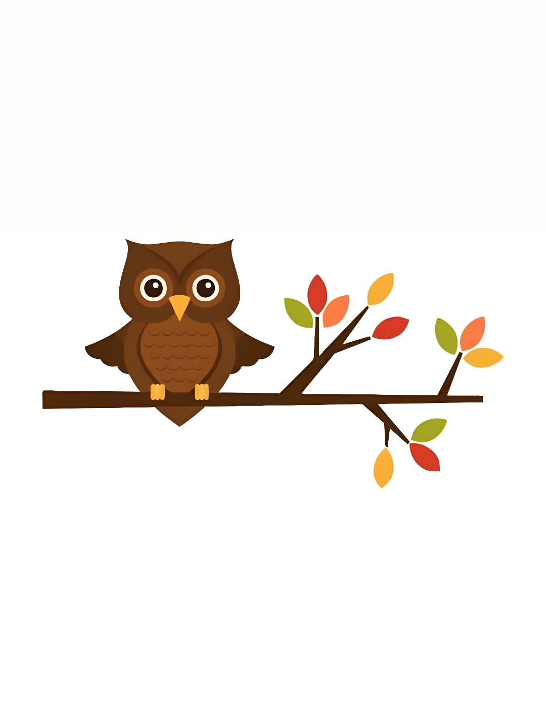 

Wallpics White & Brown Owl Printed Waterproof Wall Sticker