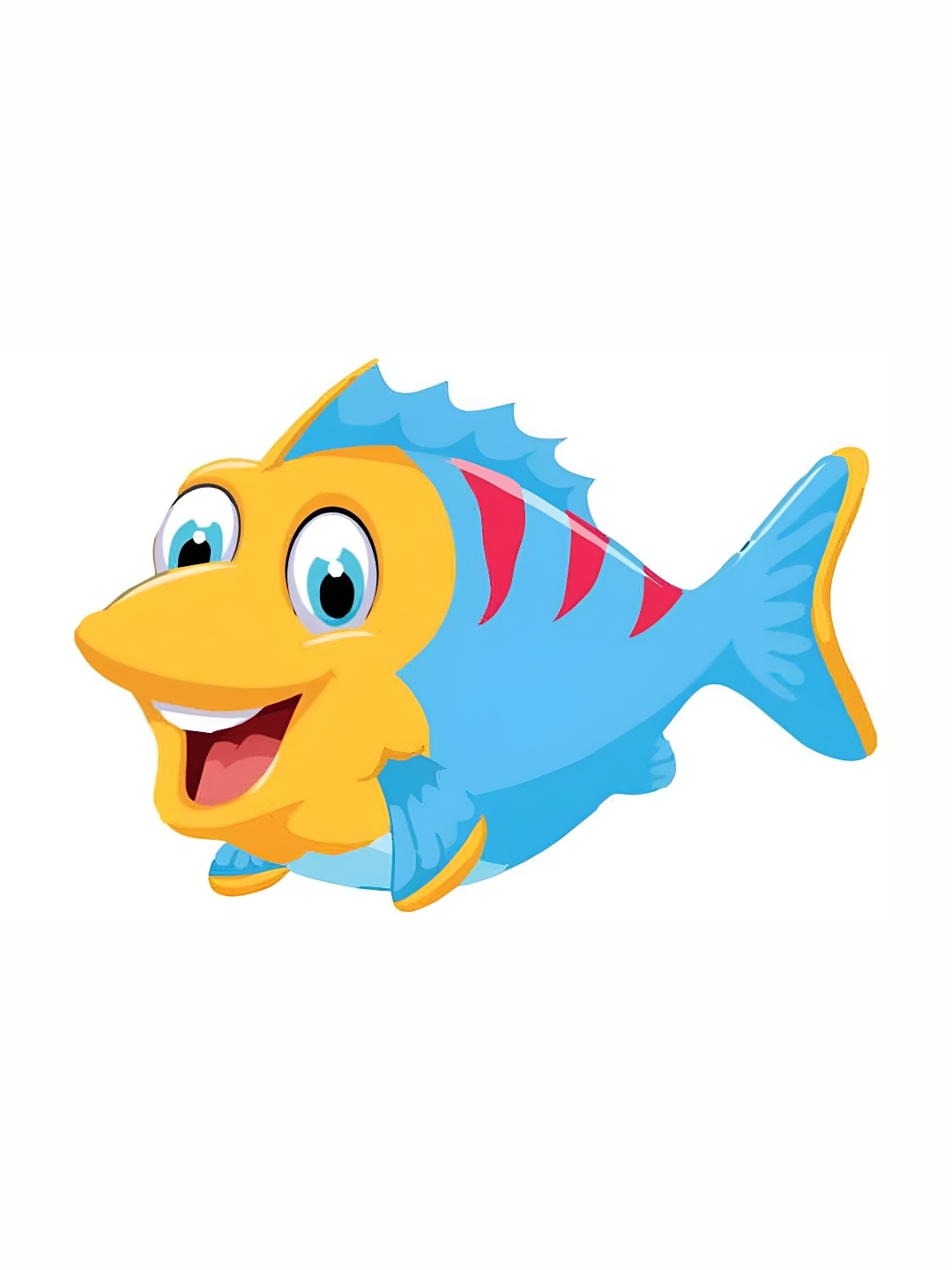 

Wallpics White & Blue Fish Printed Waterproof Wall Sticker