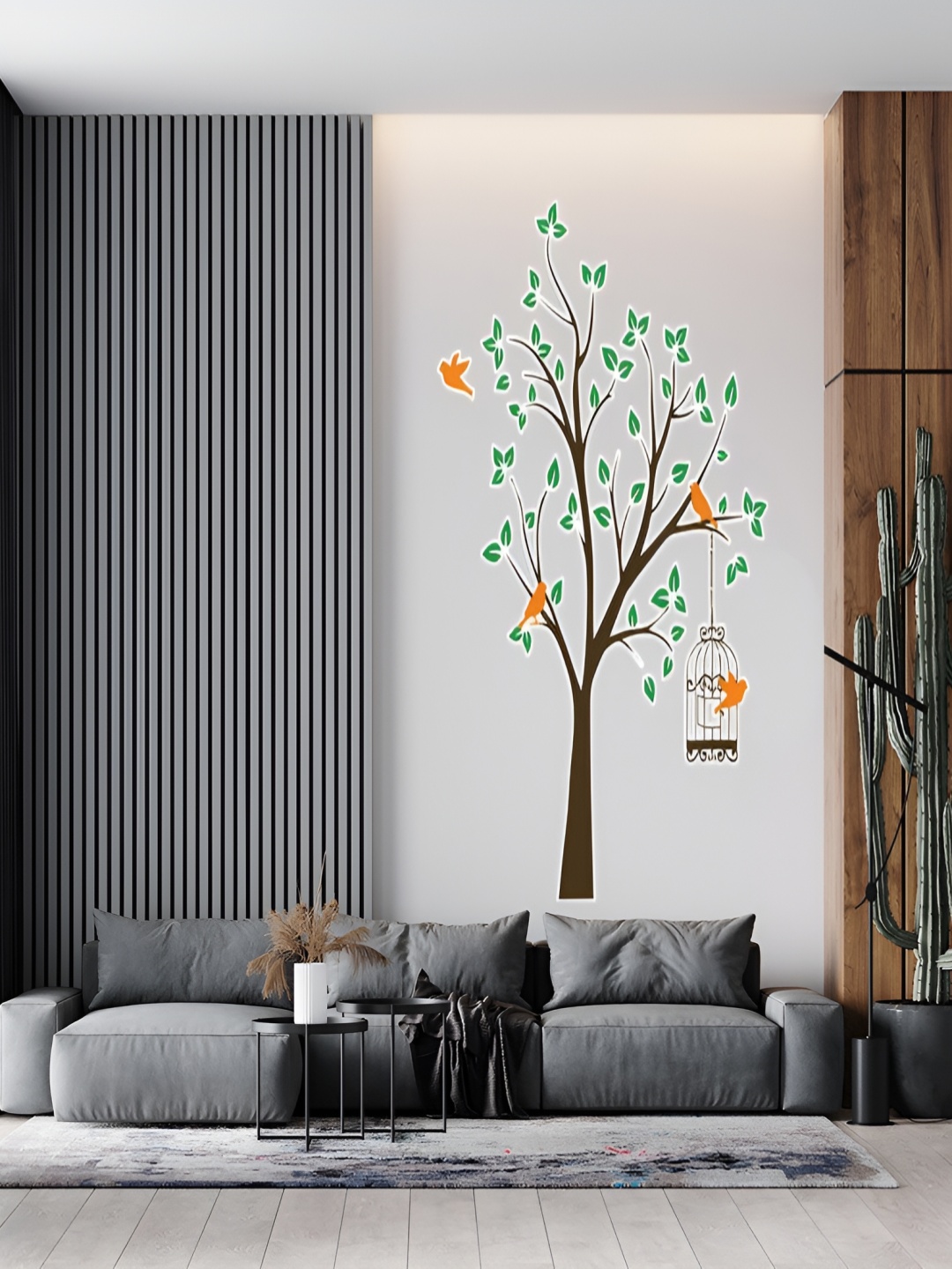 

Wallpics Green & Brown Printed Self Adhesive Wall Sticker