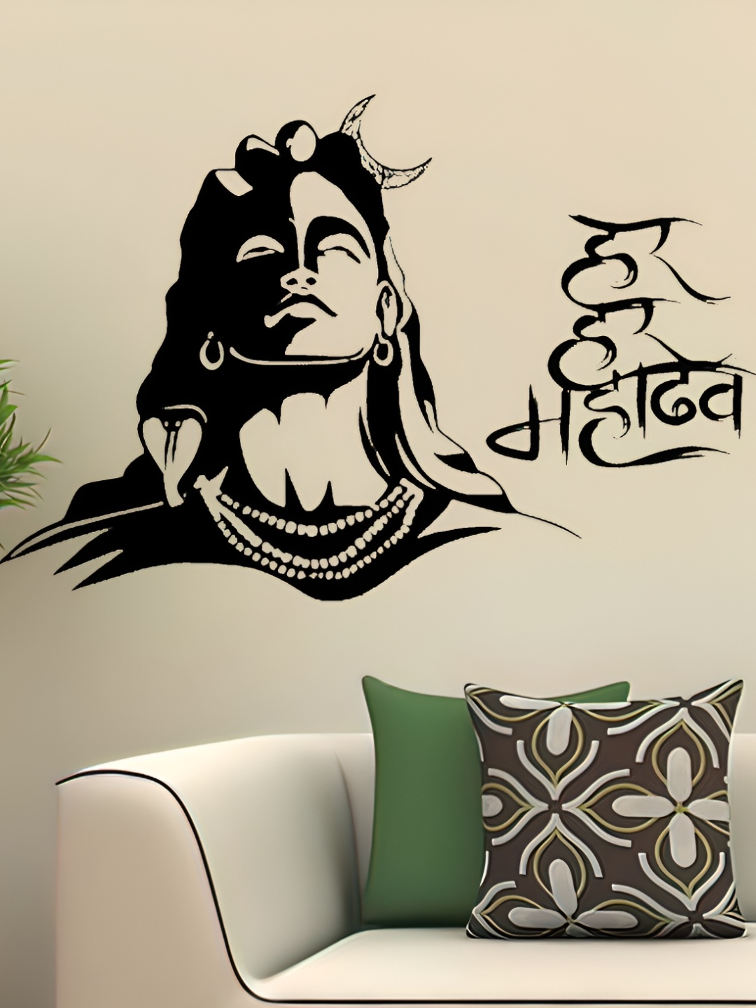 

Wallpics Black Lord Shiva Printed Self-Adhesive Waterproof Wallpaper