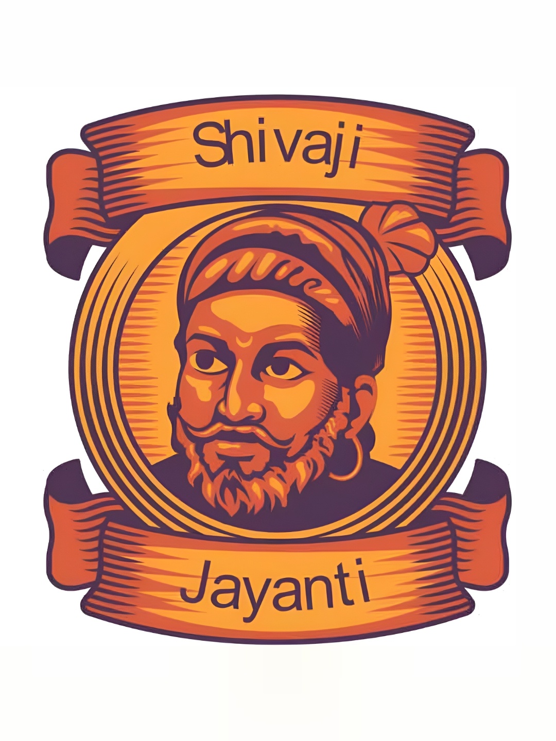 

Wallpics Orange Coloured Shivaji Jayanti Printed Waterproof Wall Sticker