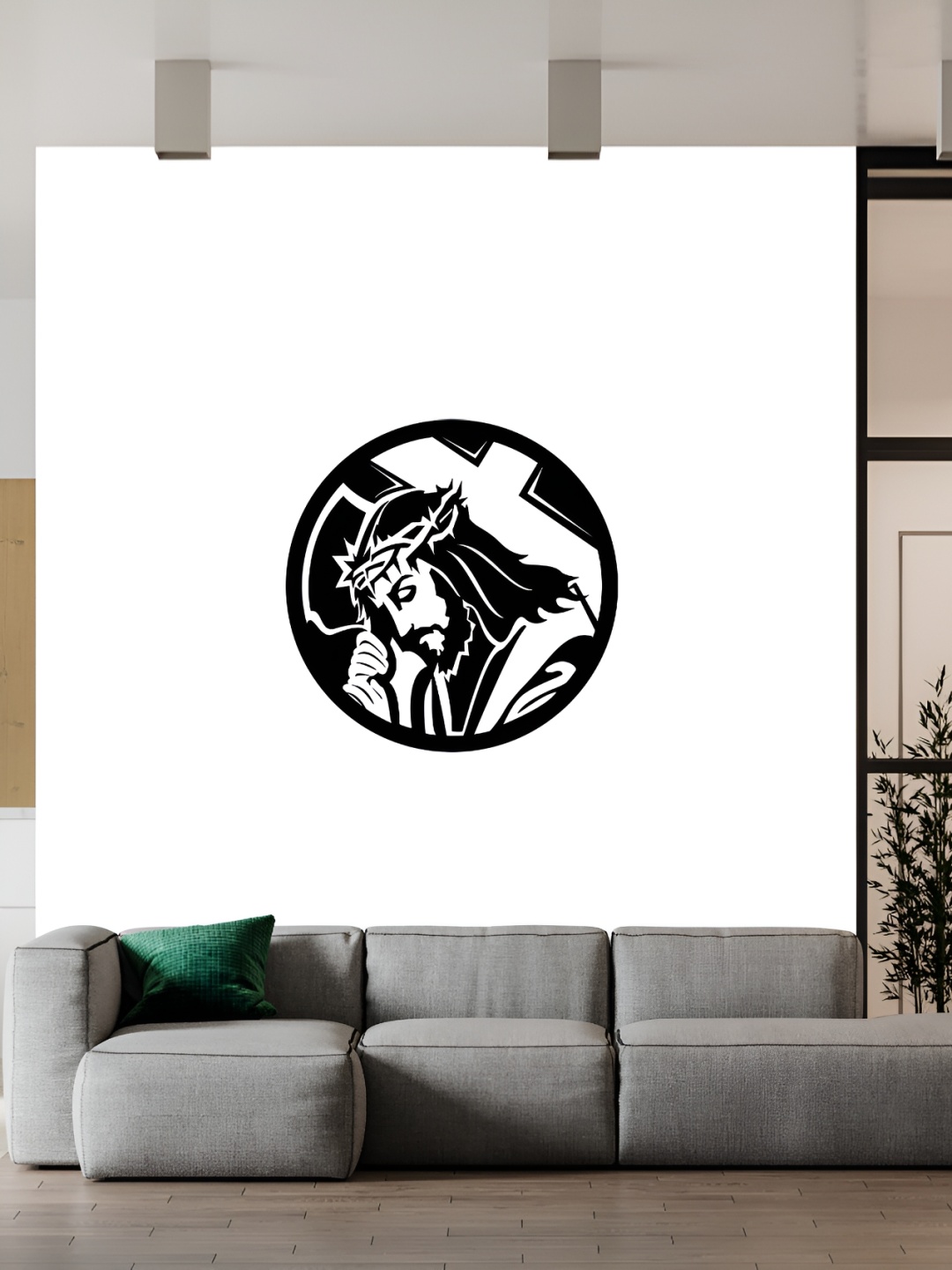 

Wallpics White & Black Printed Waterproof Wall Sticker