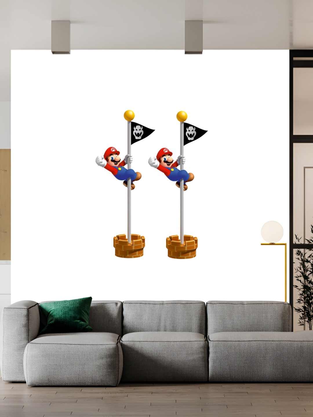 

Wallpics White & Red Super Mario Printed Waterproof Wall Sticker