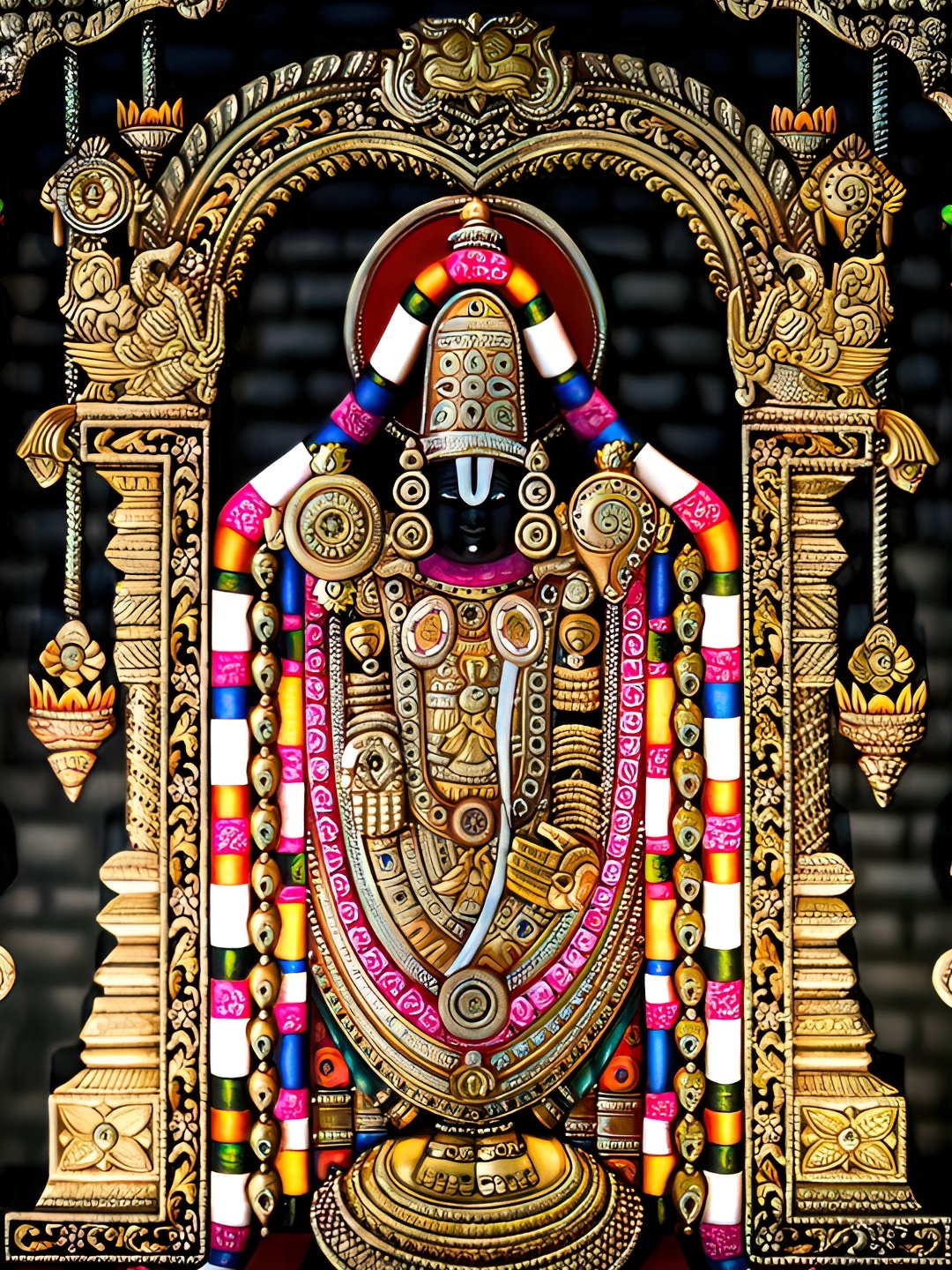 

Wallpics Black & Beige Balaji Printed Waterproof Wall Sticker