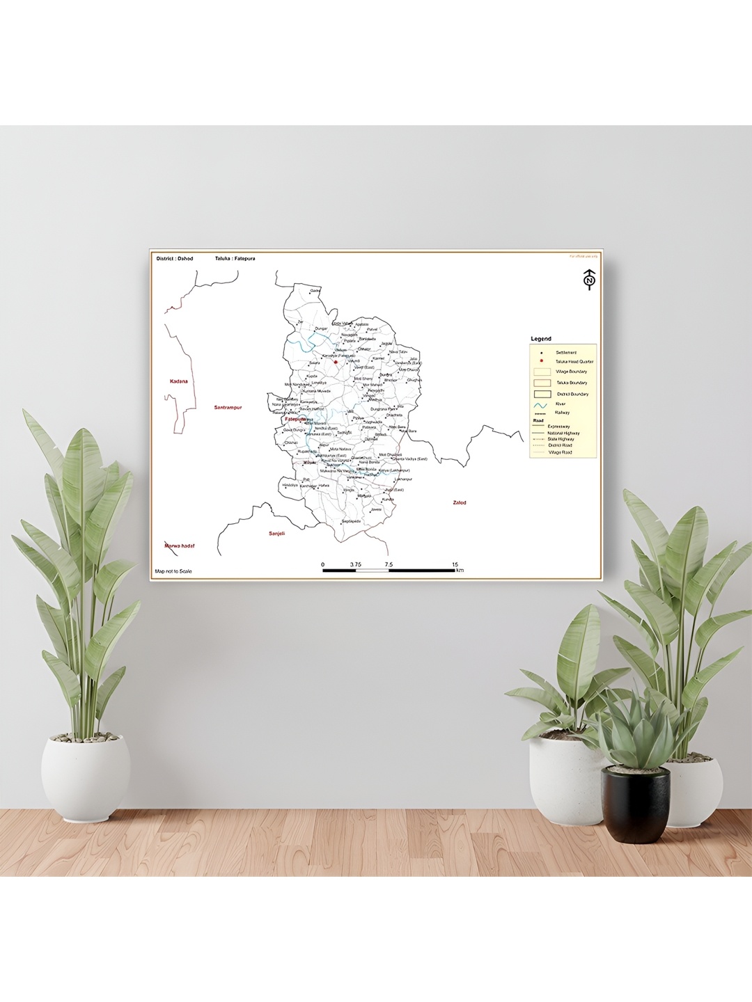 

Wallpics White & Black Dahod District Printed Waterproof Wall Sticker