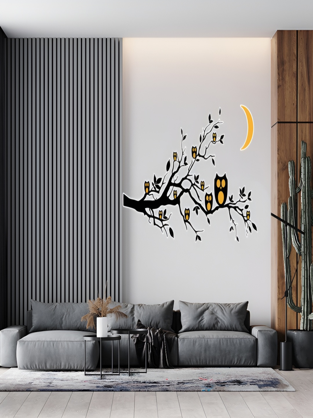 

Wallpics Black & Yellow Printed Waterproof Wall Sticker