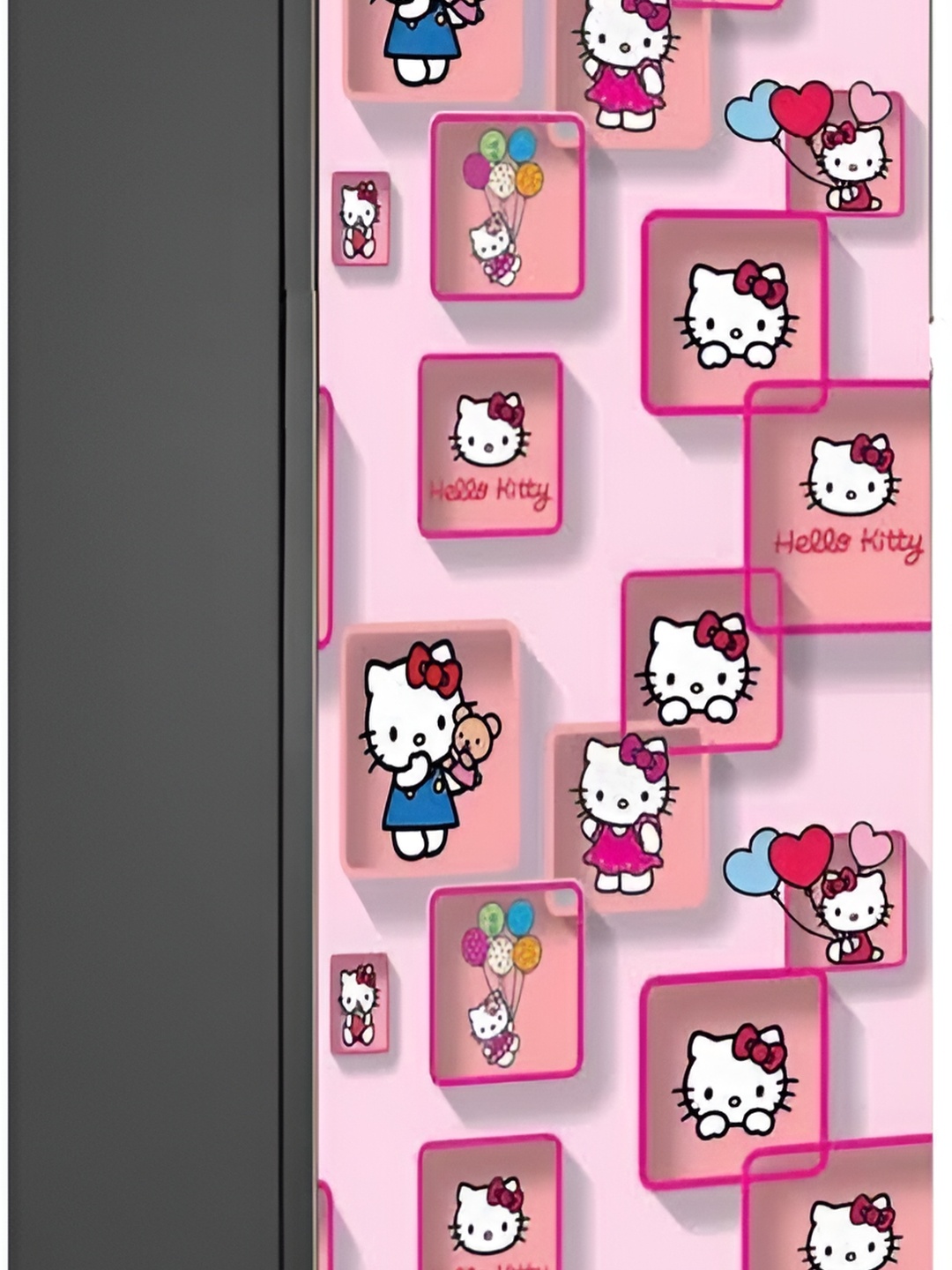 

Wallpics White & Pink Ketty Cat Printed Waterproof Wall Sticker