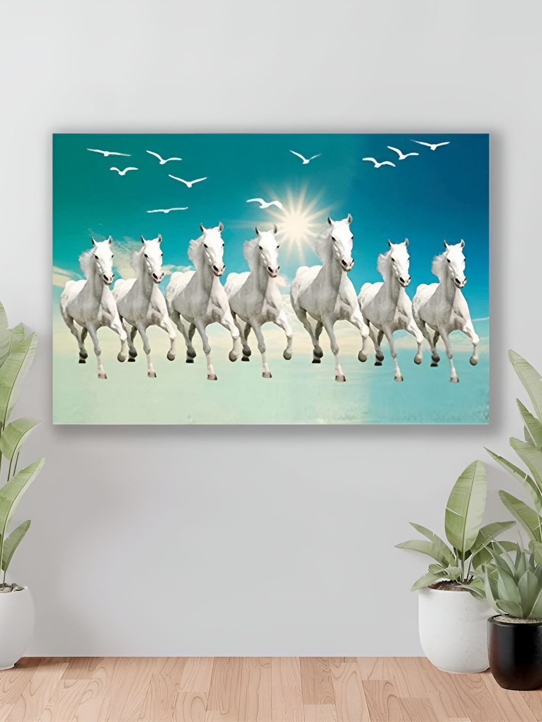 

Wallpics Blue & White Printed Waterproof Wall Sticker