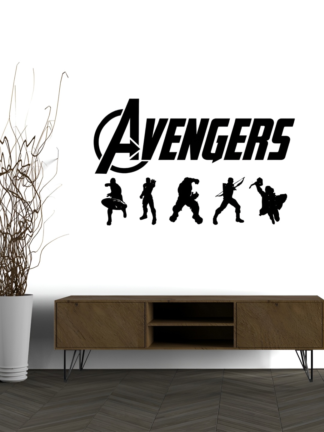 

Wallpics Black Avengers Printed Water Resistant Wall Sticker