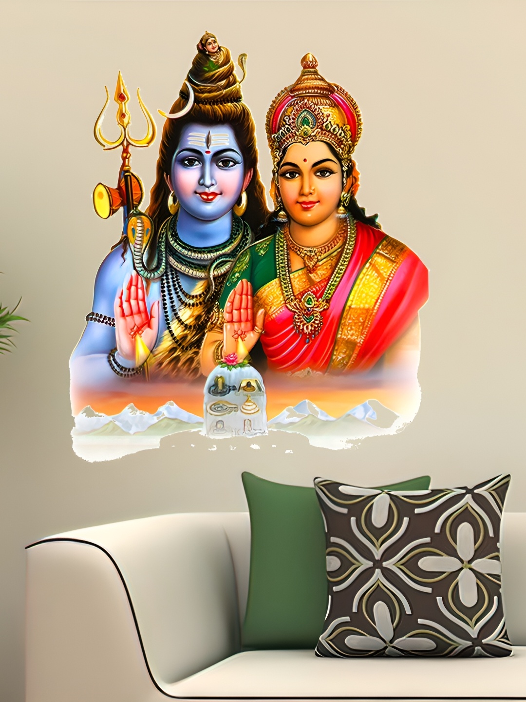 

Wallpics Blue & Pink Religious Printed Water Resistant Wall Sticker