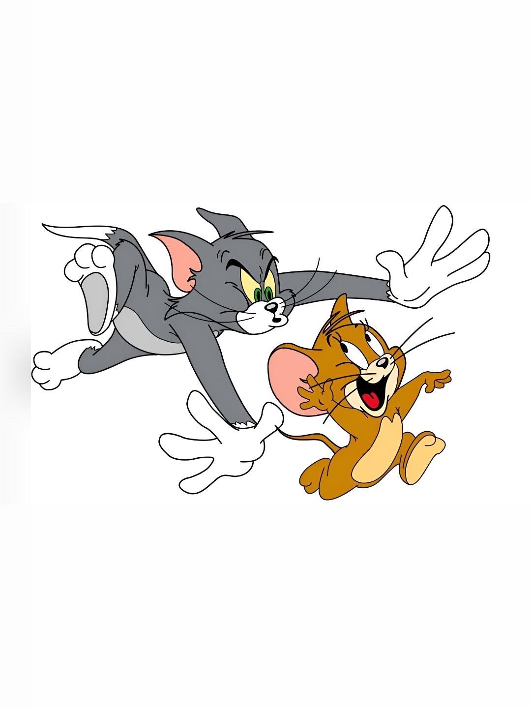

Wallpics Grey & Beige Tom & Jerry Printed Waterproof Wall Sticker
