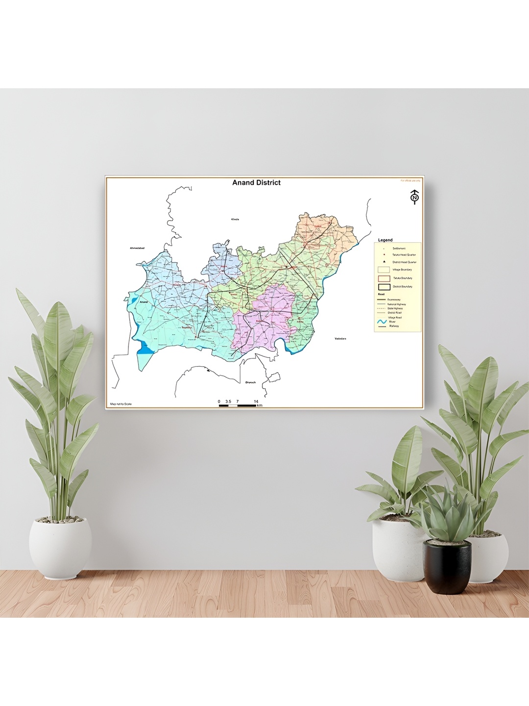 

Wallpics White & Blue Andhra District Map Water Resistant Wall Sticker