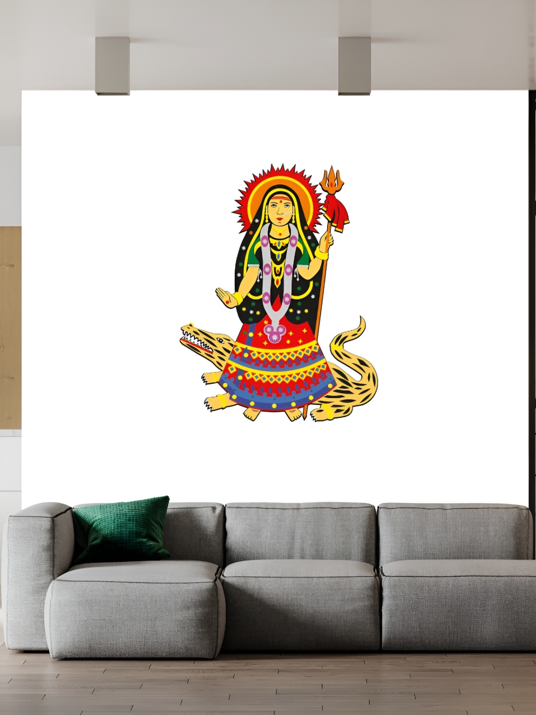 

Wallpics Red & Yellow Khodiyar Maa Water Resistant Wall Sticker