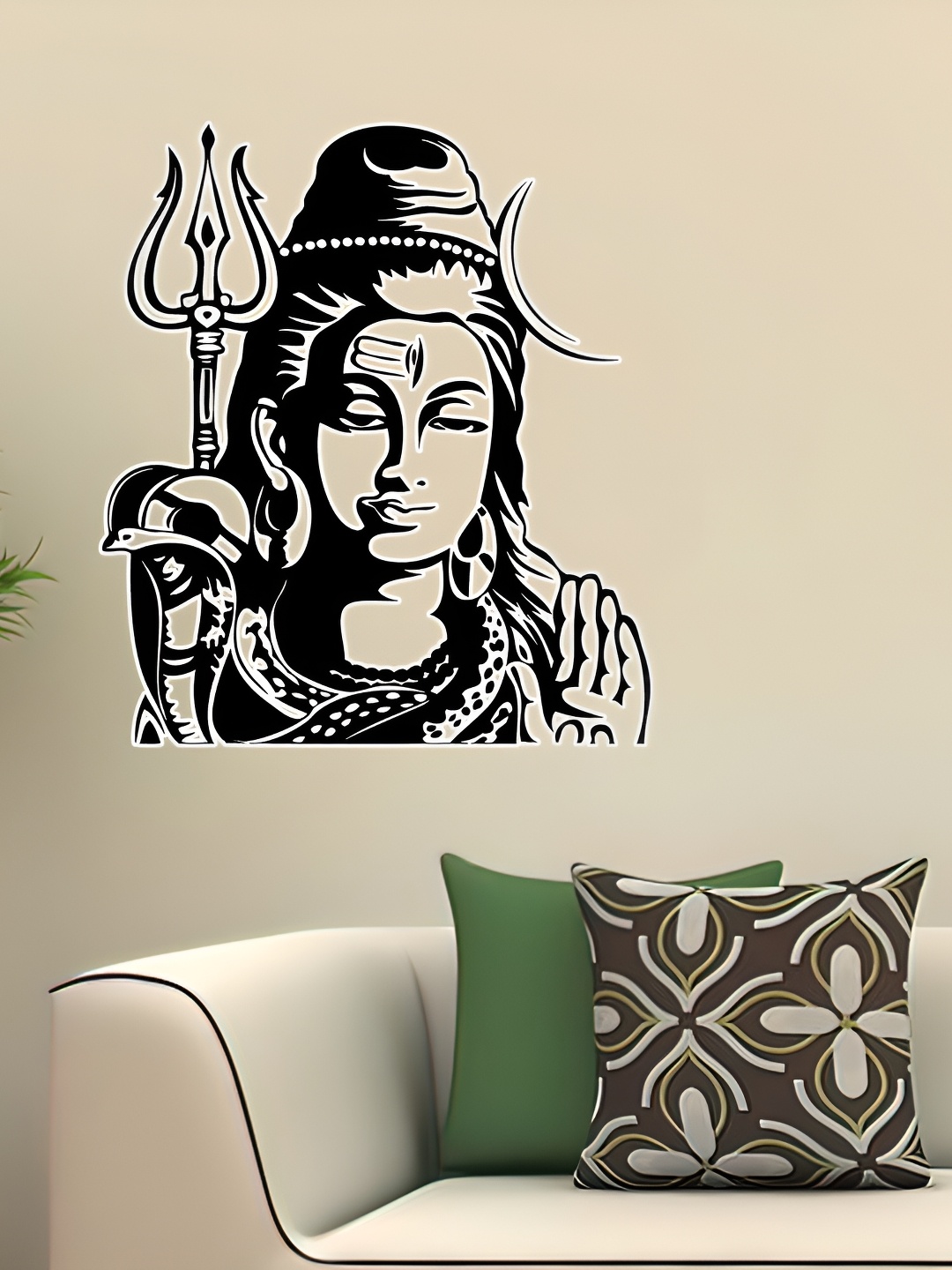 

Wallpics Black Shiv Ji Printed Waterproof Wall Sticker