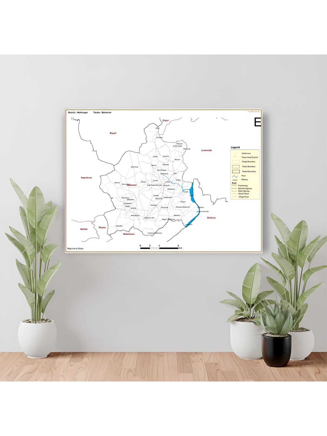 

Wallpics White & Pink Mahisagar District Printed Waterproof Wall Poster