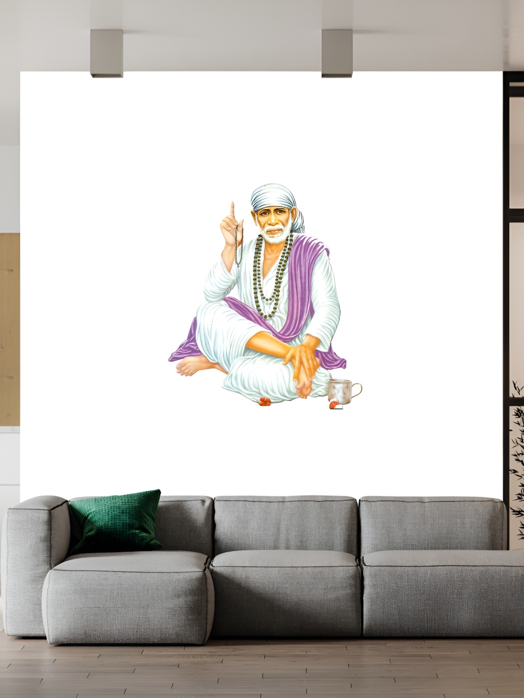 

Wallpics White & Purple Printed Waterproof Wall Sticker