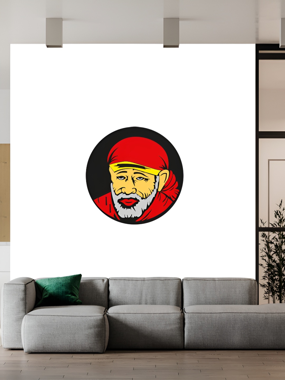 

Wallpics Red & Yellow Printed Waterproof Wall Sticker