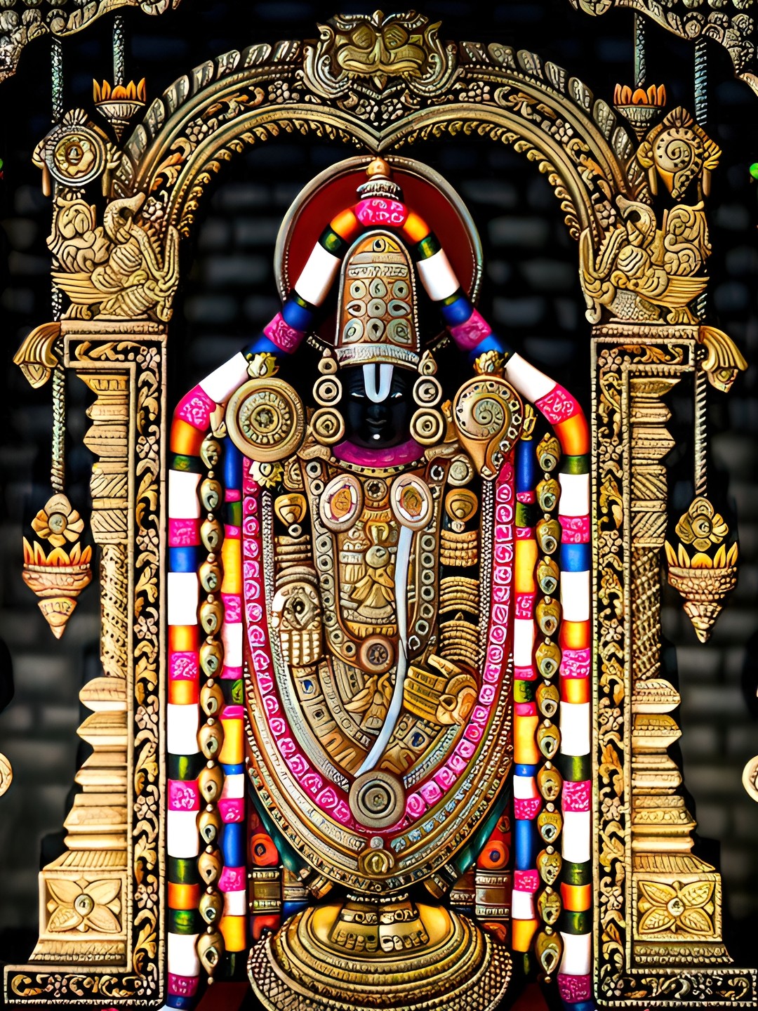 

Wallpics Black & Brown Lord Balaji Printed Water Resistant Wall Sticker