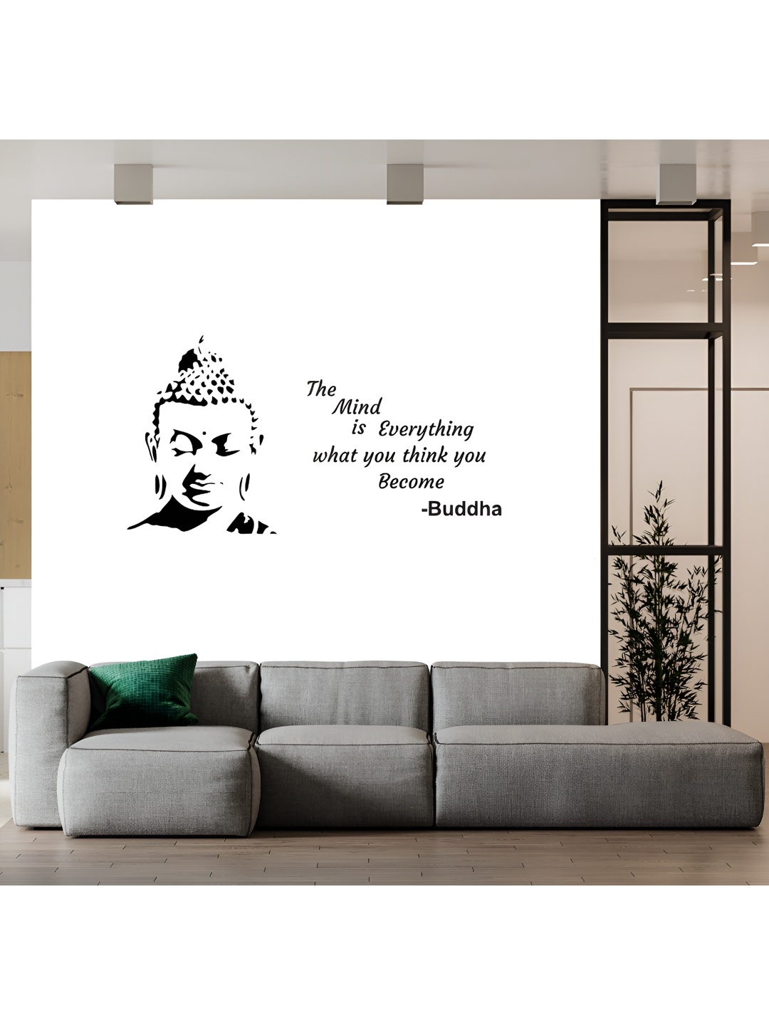 

Wallpics Black & White Gautam Buddha With Quote Printed Water Resistant Wall Sticker