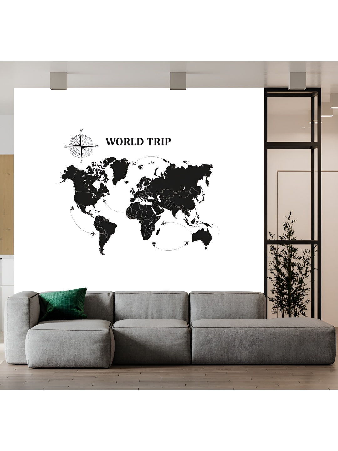 

Wallpics Black Printed Waterproof Self-Adhesive Wall Sticker