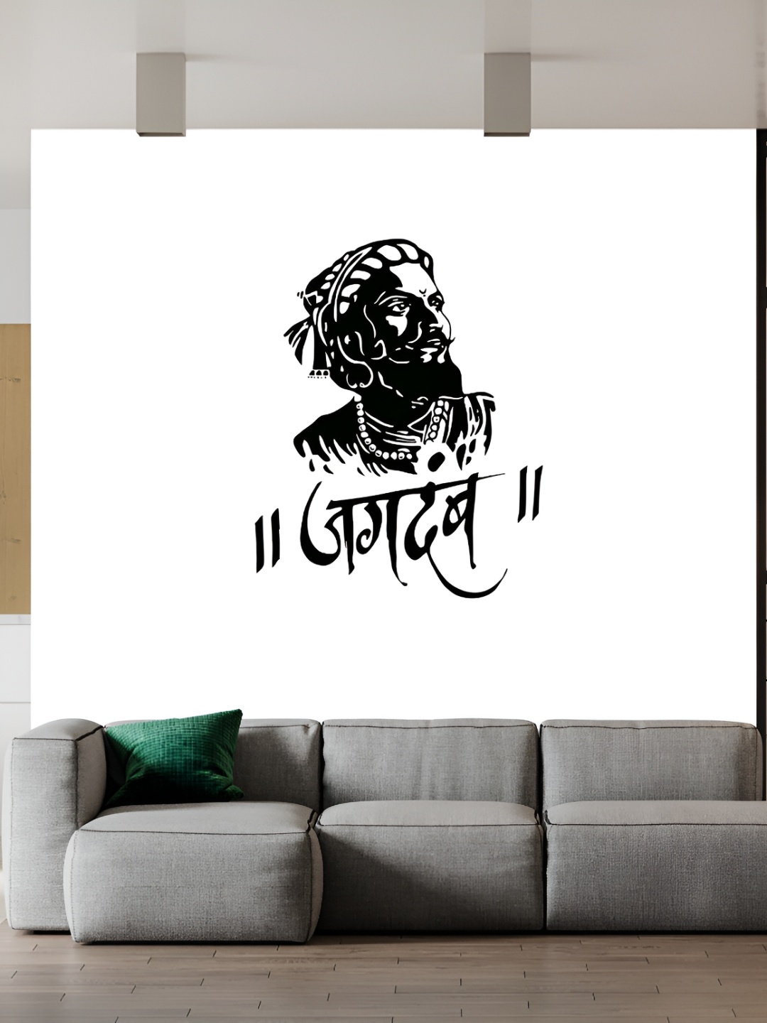

Wallpics Black Printed Waterproof Self-Adhesive Wall Sticker