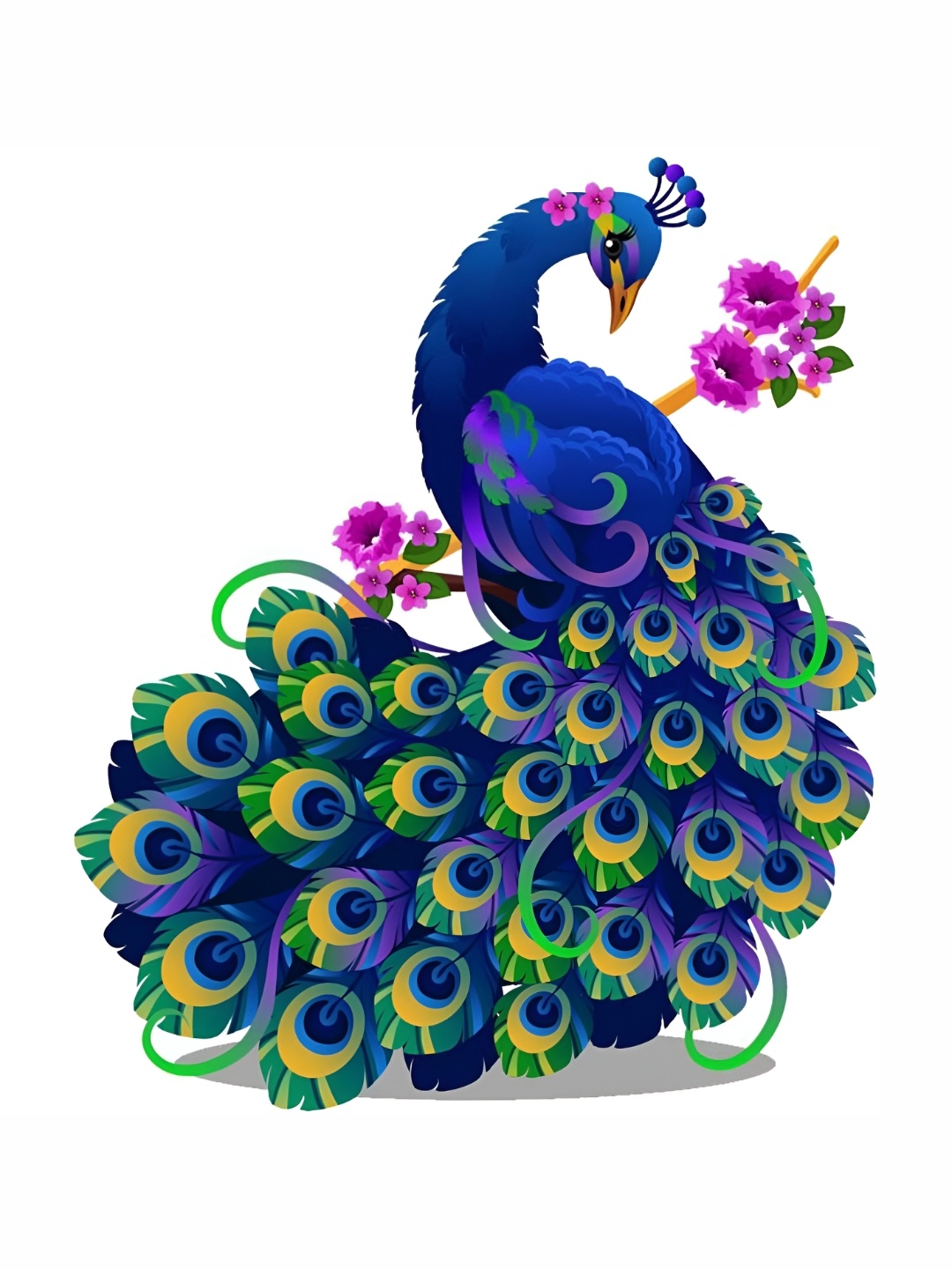 

Wallpics Blue & Pink Peacock Printed Waterproof Self-Adhesive Wall Sticker