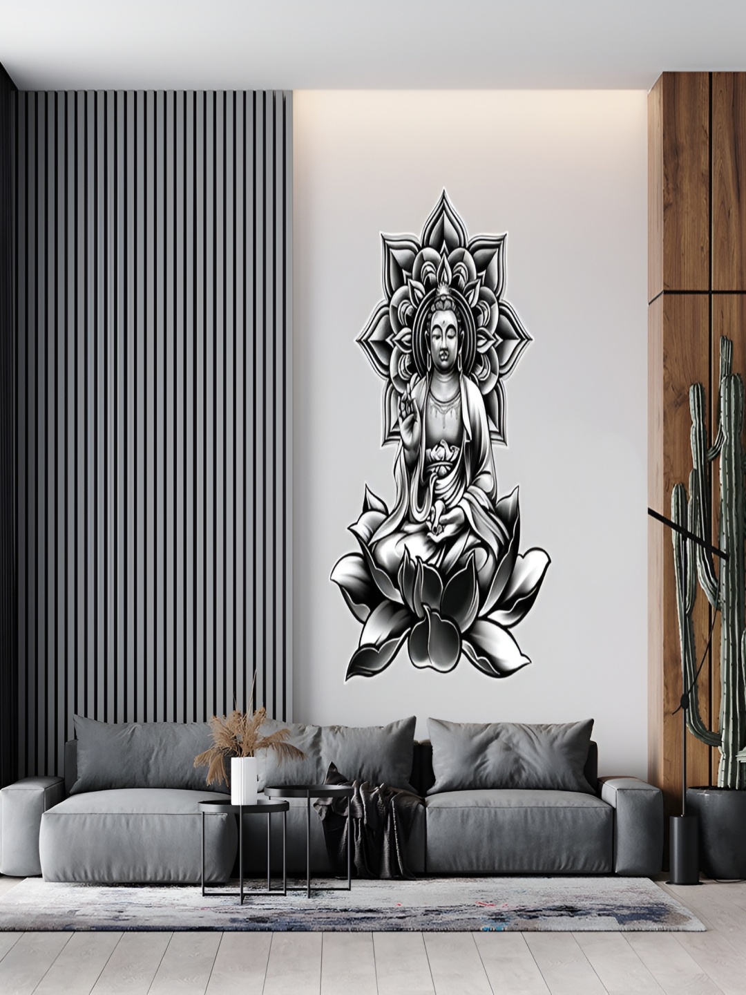 

Wallpics Black & White Printed Waterproof Self-Adhesive Wall Sticker