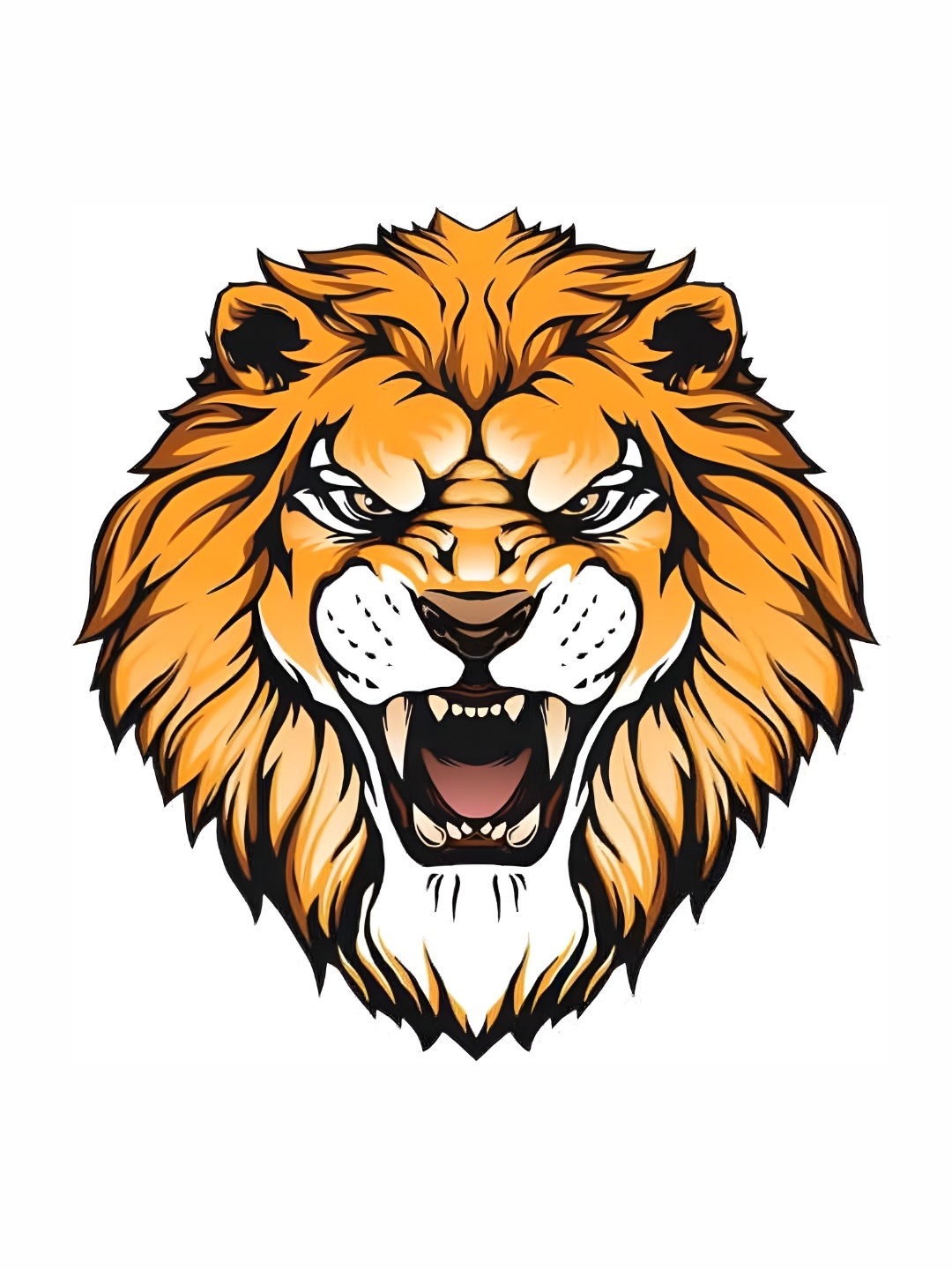 

Wallpics Orange & Black Lion Printed Water Resistant Wall Sticker