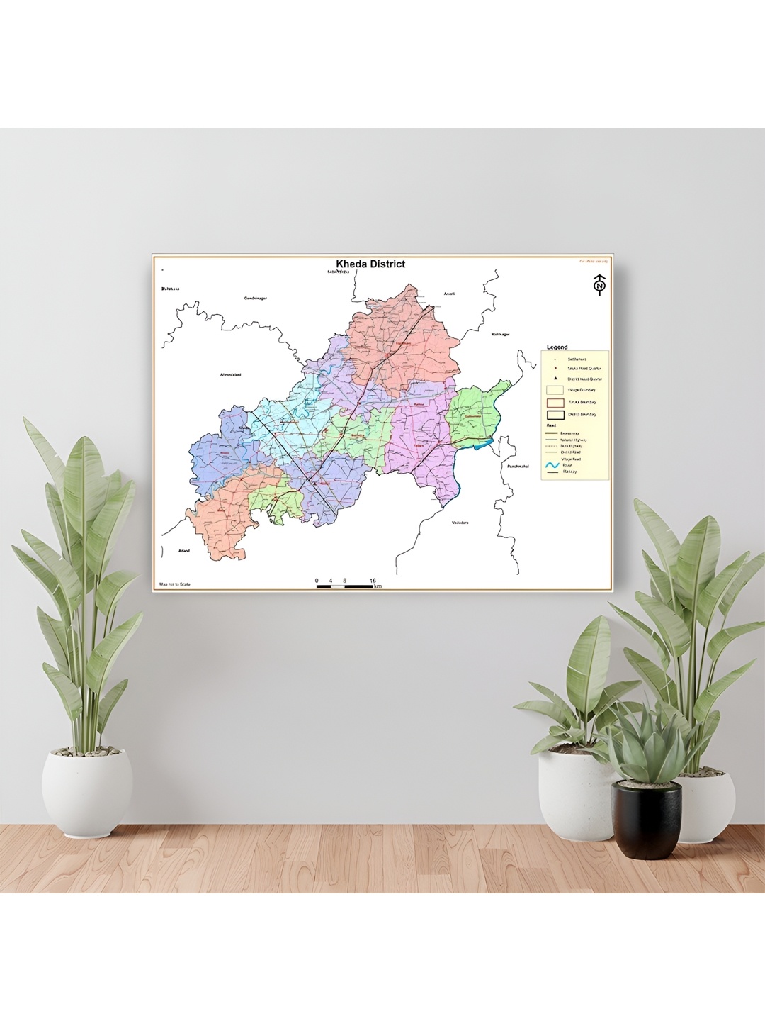 

Wallpics Pink & Green Kheda District Printed Waterproof Wall Sticker, White