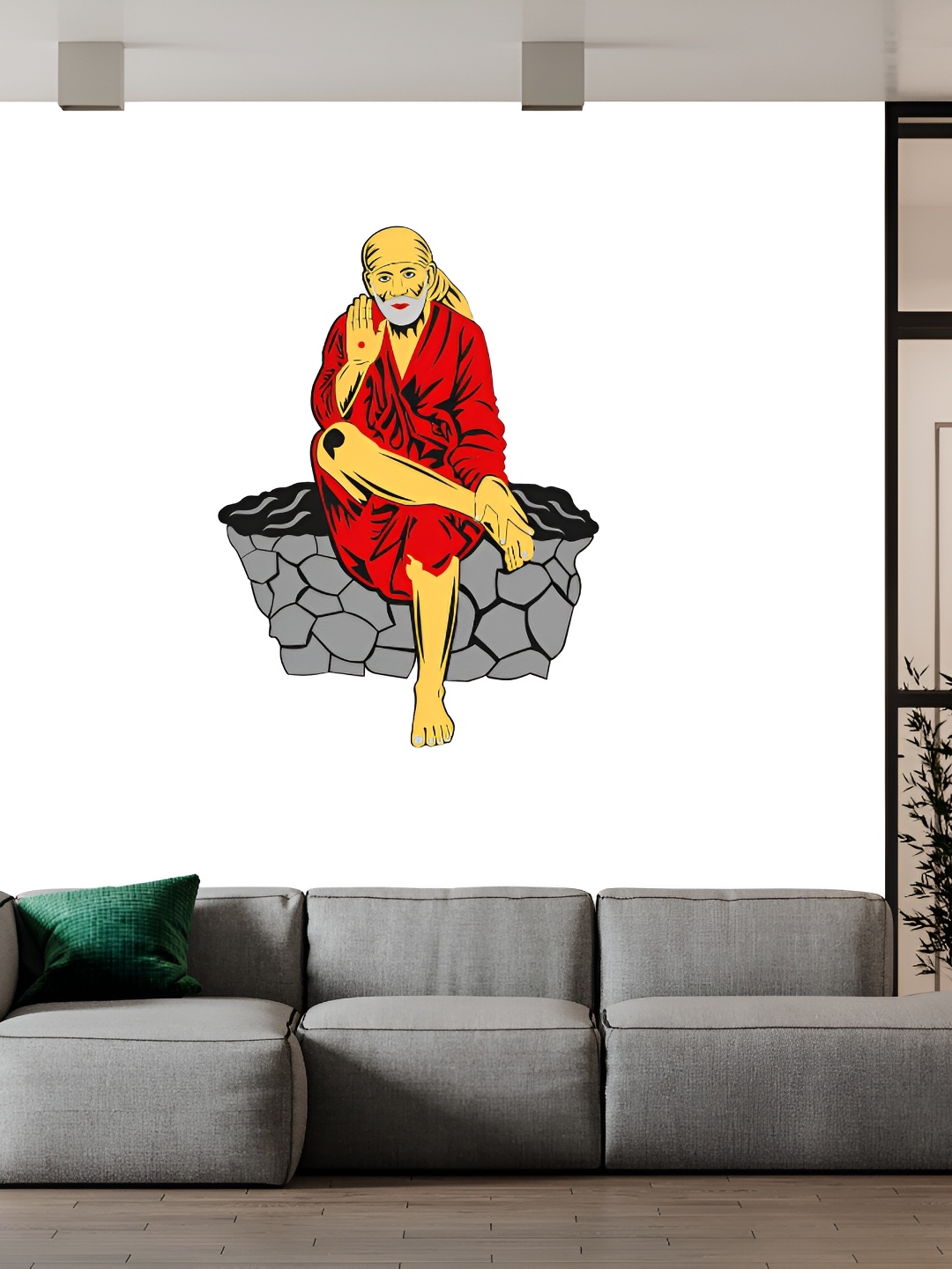 

Wallpics Yellow & Red Printed Waterproof Wall Sticker