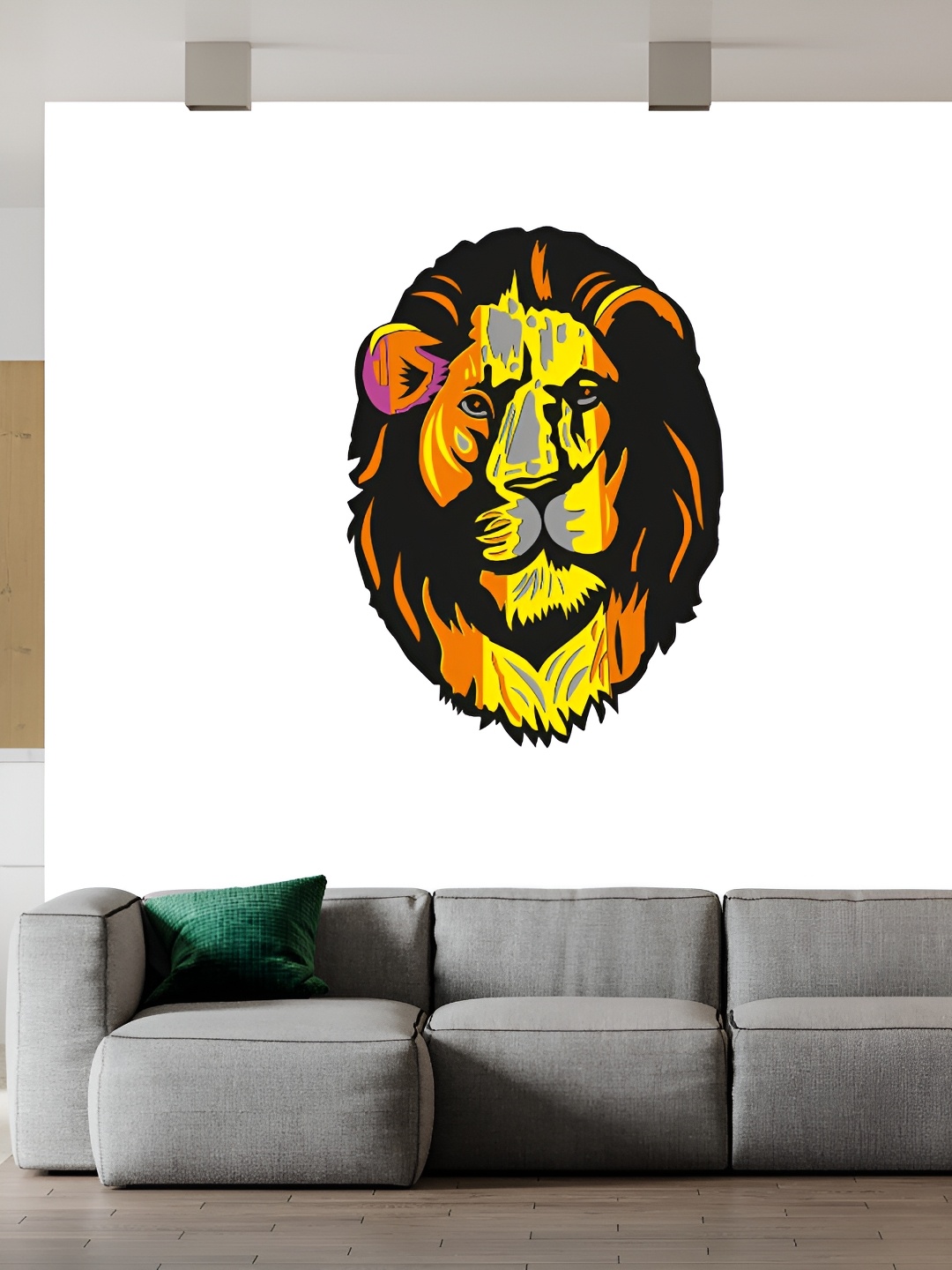 

Wallpics Black & Yellow Printed Waterproof Self-Adhesive Wall Sticker