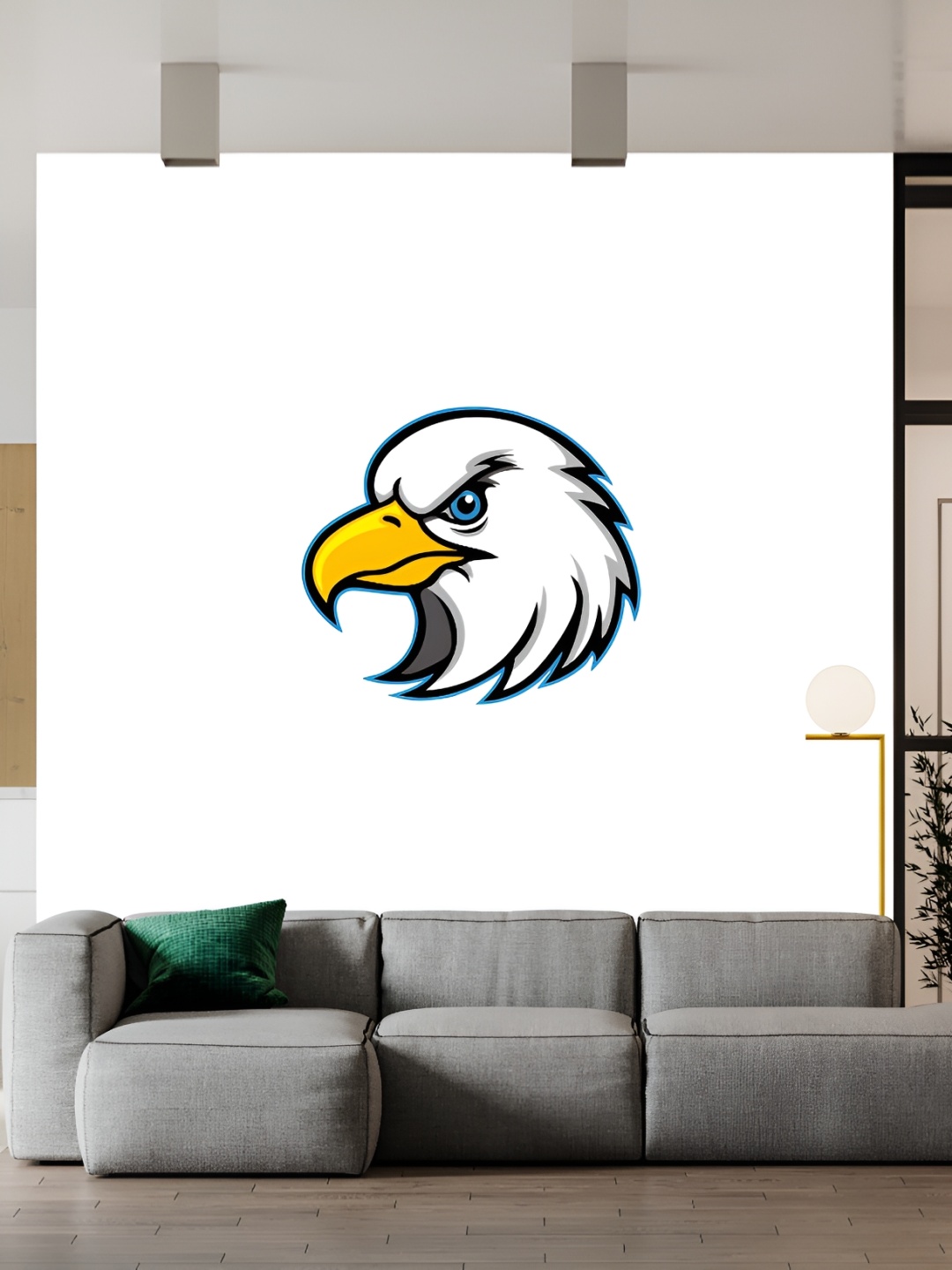 

Wallpics Black & Yellow Printed Waterproof Wall Sticker
