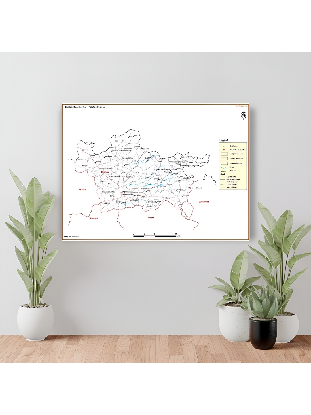 

Wallpics White & Black Map Printed Waterproof Wall Sticker