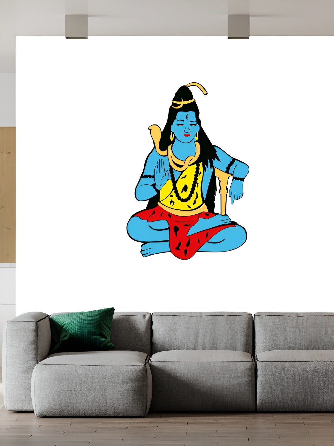 

Wallpics Blue & Yellow Religious Printed Water-Proof Wall Sticker