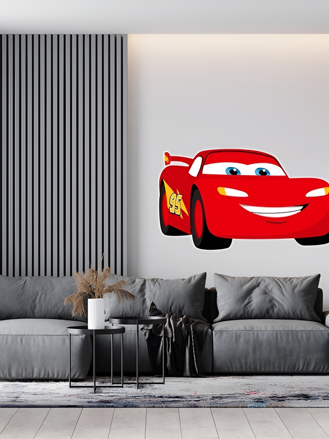 

Wallpics Red & White Printed Waterproof Wall Sticker