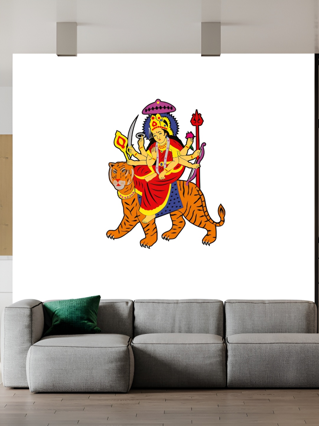 

Wallpics Red & Blue Printed Waterproof Wall Sticker